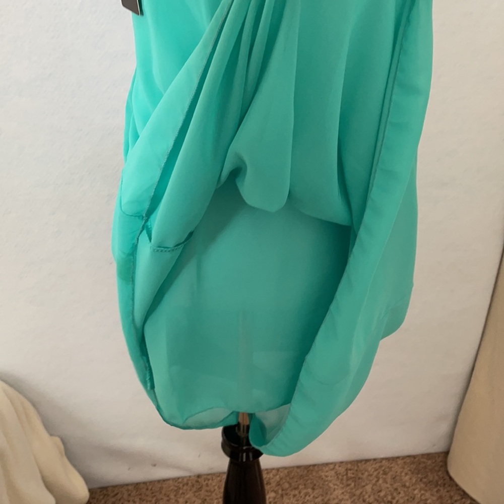 DJT Chiffon Sheer Slight High-Low Sleeveless Dress - Picture 4 of 11